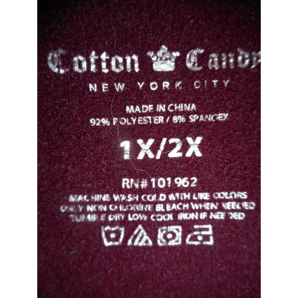 Burgundy leggings 1x / 2x by cotton candy - Picture 2 of 5